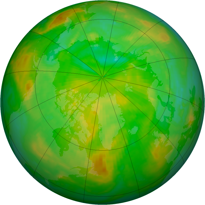 Arctic ozone map for 03 July 1991